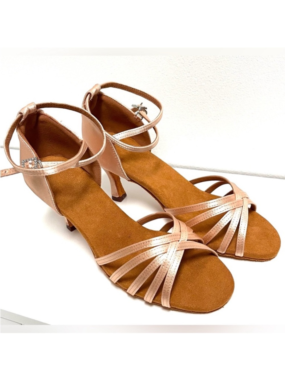 Women’s Ballroom Open toe dancing heels - champagne pink